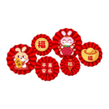 Maxbell Chinese Decoration Wall Sticker Decals Paper Flowers Fan for Bedroom Decor style D