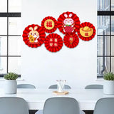 Maxbell Chinese Decoration Wall Sticker Decals Paper Flowers Fan for Bedroom Decor style D