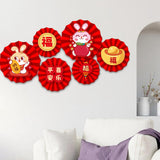 Maxbell Chinese Decoration Wall Sticker Decals Paper Flowers Fan for Bedroom Decor style D