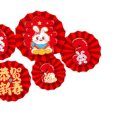 Maxbell Chinese Decoration Wall Sticker Decals Paper Flowers Fan for Bedroom Decor style E