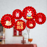 Maxbell Chinese Decoration Wall Sticker Decals Paper Flowers Fan for Bedroom Decor style E