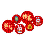 Maxbell Chinese Decoration Wall Sticker Decals Paper Flowers Fan for Bedroom Decor style F