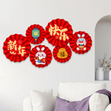 Maxbell Chinese Decoration Wall Sticker Decals Paper Flowers Fan for Bedroom Decor style F