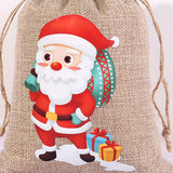 Maxbell 4x Christmas Burlap Gift bags Christmas Sacks for Party