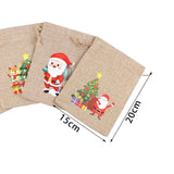 Maxbell 4x Christmas Burlap Gift bags Christmas Sacks for Party