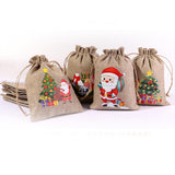Maxbell 4x Christmas Burlap Gift bags Christmas Sacks for Party