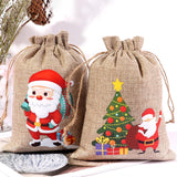 Maxbell 4x Christmas Burlap Gift bags Christmas Sacks for Party