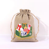 Maxbell 4x Christmas Burlap Gift bags Christmas Sacks for Party
