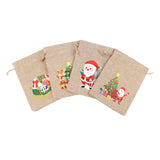 Maxbell 4x Christmas Burlap Gift bags Christmas Sacks for Party