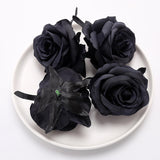 Maxbell 10Pcs Artificial Silk Flower Heads Floral Arrangements for Party Craft Black