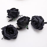 Maxbell 10Pcs Artificial Silk Flower Heads Floral Arrangements for Party Craft Black