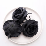 Maxbell 10Pcs Artificial Silk Flower Heads Floral Arrangements for Party Craft Black