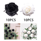 Maxbell 10Pcs Artificial Silk Flower Heads Floral Arrangements for Party Craft Black