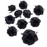 Maxbell 10Pcs Artificial Silk Flower Heads Floral Arrangements for Party Craft Black