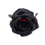 Maxbell 10Pcs Artificial Silk Flower Heads Floral Arrangements for Party Craft Black