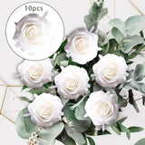 Maxbell 10Pcs Artificial Silk Flower Heads Floral Arrangements for Party Craft White