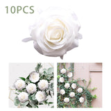Maxbell 10Pcs Artificial Silk Flower Heads Floral Arrangements for Party Craft White