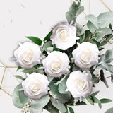 Maxbell 10Pcs Artificial Silk Flower Heads Floral Arrangements for Party Craft White