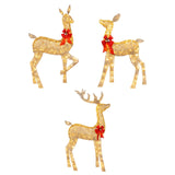 Maxbell Christmas Deer Yard Ornament with Red Bows Glowing for Outside Garden Home Large