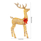 Maxbell Christmas Deer Yard Ornament with Red Bows Glowing for Outside Garden Home Large