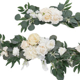 Maxbell Artificial Flowers Swag Wall Decorative Wedding Arch Flowers for Front Door Champagne