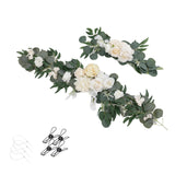 Maxbell Artificial Flowers Swag Wall Decorative Wedding Arch Flowers for Front Door Champagne