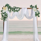 Maxbell Artificial Flowers Swag Wall Decorative Wedding Arch Flowers for Front Door Champagne