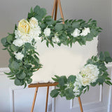 Maxbell Artificial Flowers Swag Wall Decorative Wedding Arch Flowers for Front Door Champagne