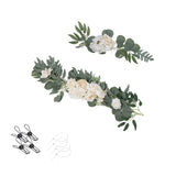 Maxbell Artificial Flowers Swag Handmade Floral Swag Backdrop for Front Door Wedding Champagne