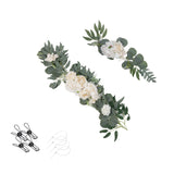 Maxbell Artificial Flowers Swag Handmade Floral Swag Backdrop for Front Door Wedding Champagne