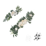 Maxbell Artificial Flowers Swag Handmade Floral Swag Backdrop for Front Door Wedding Champagne