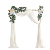 Maxbell Artificial Flowers Swag Handmade Floral Swag Backdrop for Front Door Wedding Champagne