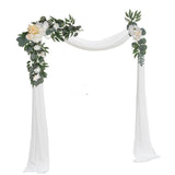 Maxbell Artificial Flowers Swag Handmade Floral Swag Backdrop for Front Door Wedding Champagne