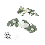 Maxbell Artificial Flowers Swag Handmade Floral Swag Backdrop for Front Door Wedding White