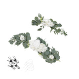 Maxbell Artificial Flowers Swag Handmade Floral Swag Backdrop for Front Door Wedding White