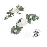 Maxbell Artificial Flowers Swag Handmade Floral Swag Backdrop for Front Door Wedding White