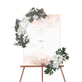 Maxbell Artificial Flowers Swag Handmade Floral Swag Backdrop for Front Door Wedding White