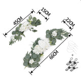 Maxbell Artificial Flowers Swag Handmade Floral Swag Backdrop for Front Door Wedding White