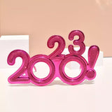 Maxbell 2023 Funny Glasses Eve Party Supplies Photo Prop for Kids Celebration Rose