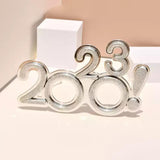 Maxbell 2023 Funny Glasses Eve Party Supplies Photo Prop for Kids Celebration Argent