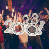 Maxbell 2023 Funny Glasses Eve Party Supplies Photo Prop for Kids Celebration Argent