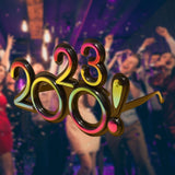 Maxbell 2023 Funny Glasses Eve Party Supplies Photo Prop for Kids Celebration Black