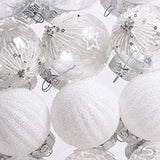 Maxbell 30 Large Christmas Ball Ornaments Baubles for New Year Xmas Holiday white