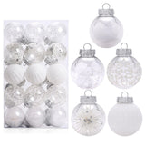 Maxbell 30 Large Christmas Ball Ornaments Baubles for New Year Xmas Holiday white