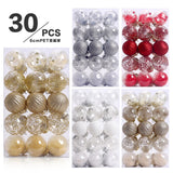 Maxbell 30 Large Christmas Ball Ornaments Baubles for New Year Xmas Holiday white