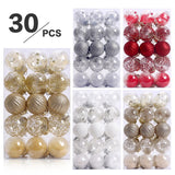 Maxbell 30 Large Christmas Ball Ornaments Baubles for New Year Xmas Holiday white