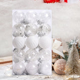 Maxbell 30 Large Christmas Ball Ornaments Baubles for New Year Xmas Holiday white