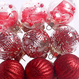 Maxbell 30 Large Christmas Ball Ornaments Baubles for New Year Xmas Holiday red