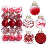 Maxbell 30 Large Christmas Ball Ornaments Baubles for New Year Xmas Holiday red