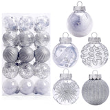 Maxbell 30 Large Christmas Ball Ornaments Baubles for New Year Xmas Holiday Argent